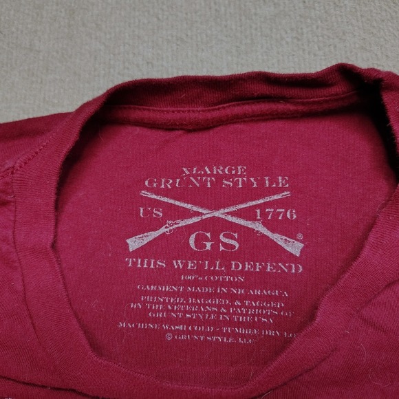 Men's Grunt Style Flight 93 Let's Roll T Shirt XL Red US Flag Military - Picture 3 of 7